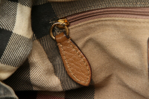 バーバリー ブラウン レザー ハンドバッグ レディース BURBERRY 中古