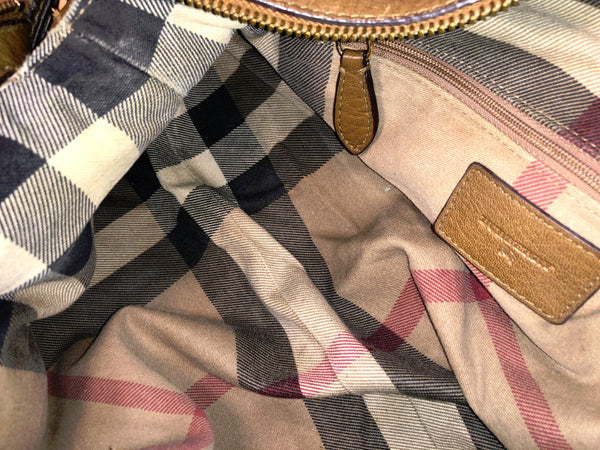 バーバリー ブラウン レザー ハンドバッグ レディース BURBERRY 中古