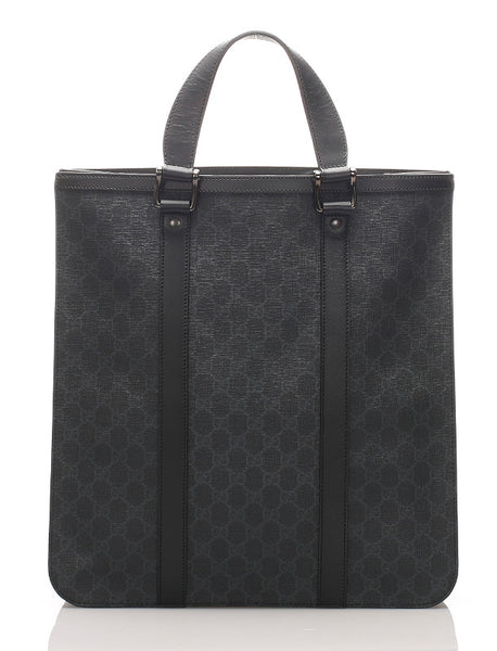 グッチ GGスプリーム 322072 ブラック 黒 キャンバス レザー トートバッグ レディース GUCCI 中古