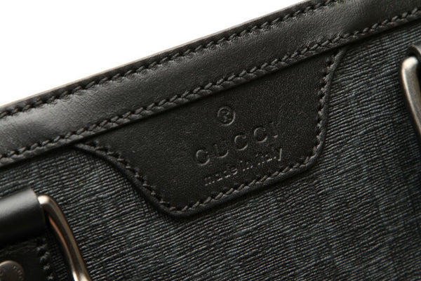 グッチ GGスプリーム 322072 ブラック 黒 キャンバス レザー トートバッグ レディース GUCCI 中古