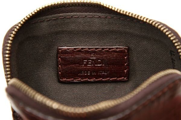 フェンディ ブラウン 茶 レザー コインケース レディース FENDI 中古