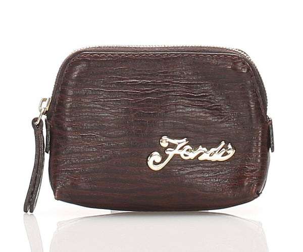 フェンディ ブラウン 茶 レザー コインケース レディース FENDI 中古