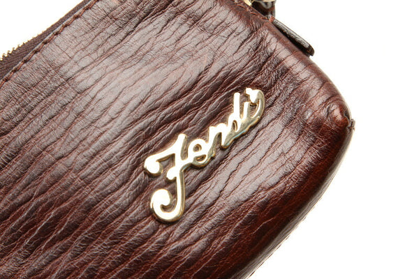 フェンディ ブラウン 茶 レザー コインケース レディース FENDI 中古