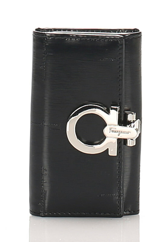 サルヴァトーレフェラガモ 6連 ブラック 黒 レザー キーケース レディース Salvatore Ferragamo 中古