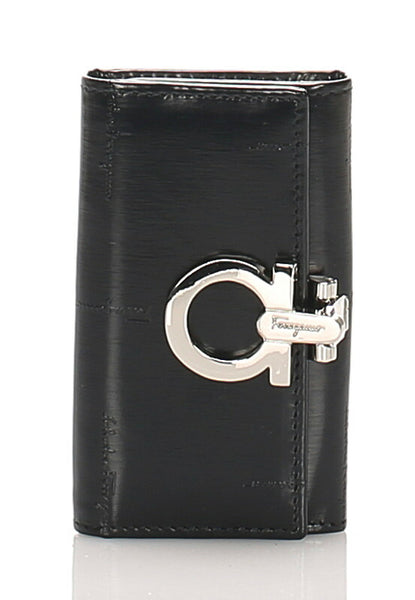 サルヴァトーレフェラガモ 6連 ブラック 黒 レザー キーケース レディース Salvatore Ferragamo 中古