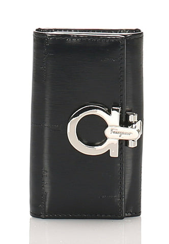 サルヴァトーレフェラガモ 6連 ブラック 黒 レザー キーケース レディース Salvatore Ferragamo 中古