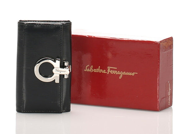 サルヴァトーレフェラガモ 6連 ブラック 黒 レザー キーケース レディース Salvatore Ferragamo 中古