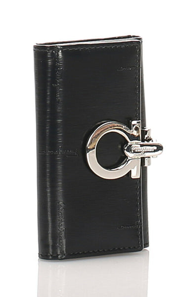 サルヴァトーレフェラガモ 6連 ブラック 黒 レザー キーケース レディース Salvatore Ferragamo 中古