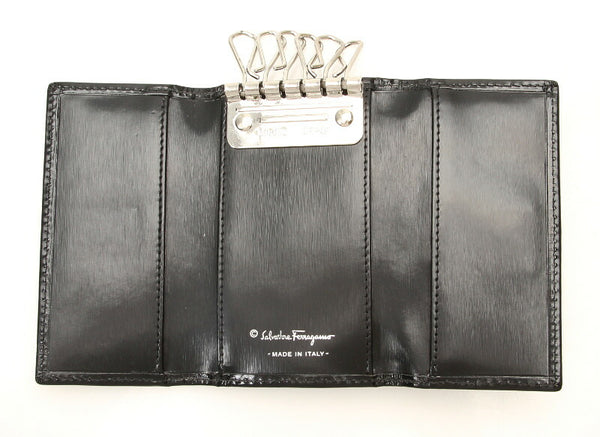 サルヴァトーレフェラガモ 6連 ブラック 黒 レザー キーケース レディース Salvatore Ferragamo 中古
