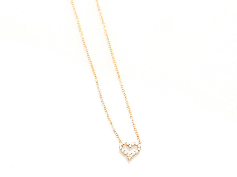 ティファニー K18PG ピンクゴールド センチメンタルハート ダイヤ ネックレス レディース TIFFANY&Co. 中古