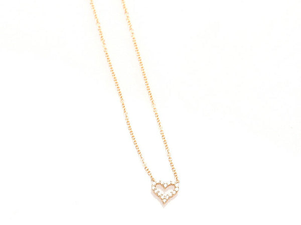 ティファニー K18PG ピンクゴールド センチメンタルハート ダイヤ ネックレス レディース TIFFANY&Co. 中古