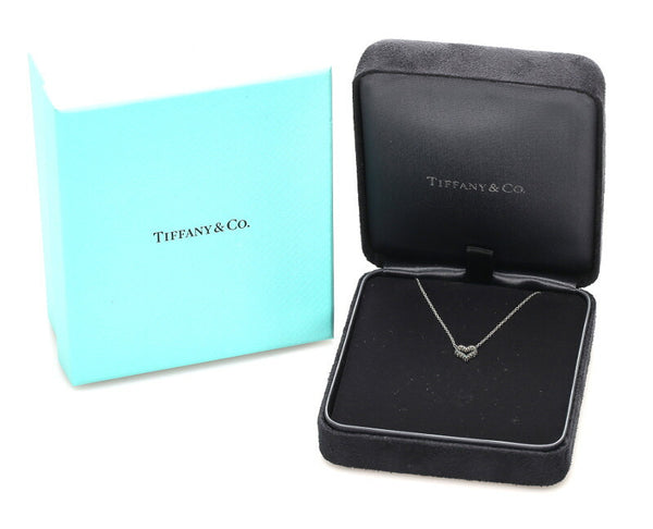 ティファニー Pt950 プラチナ センチメンタルハート ダイヤ ネックレス レディース TIFFANY&Co. 中古