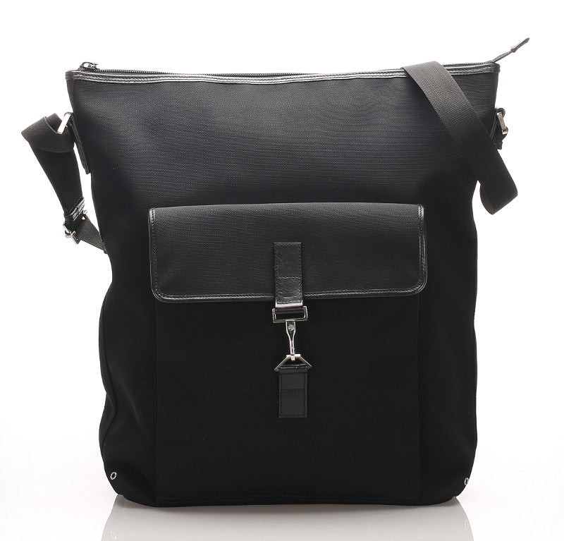 グッチ 92534 ブラック キャンバス レザー 肩掛け ショルダーバッグ レディース GUCCI 中古