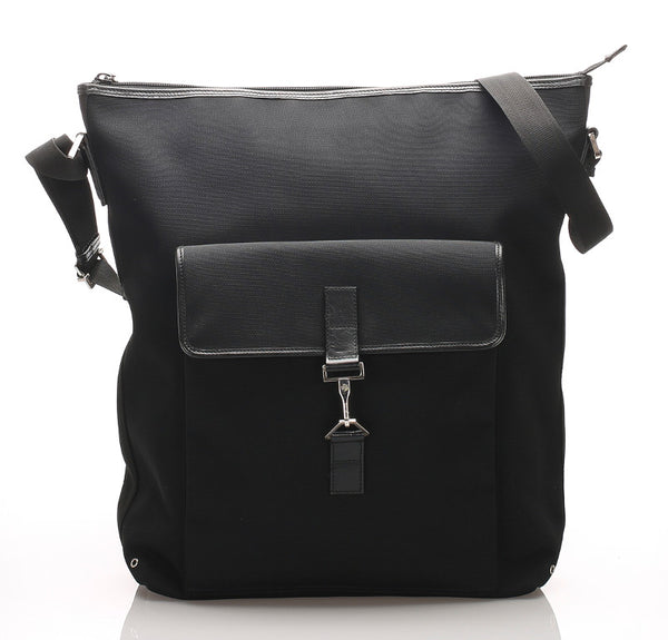 グッチ 92534 ブラック キャンバス レザー 肩掛け ショルダーバッグ レディース GUCCI 中古