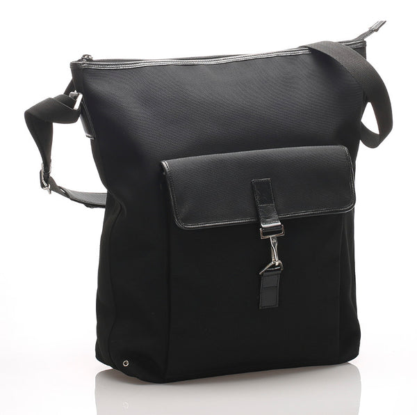 グッチ 92534 ブラック キャンバス レザー 肩掛け ショルダーバッグ レディース GUCCI 中古