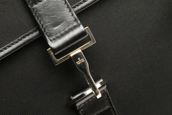 グッチ 92534 ブラック キャンバス レザー 肩掛け ショルダーバッグ レディース GUCCI 中古