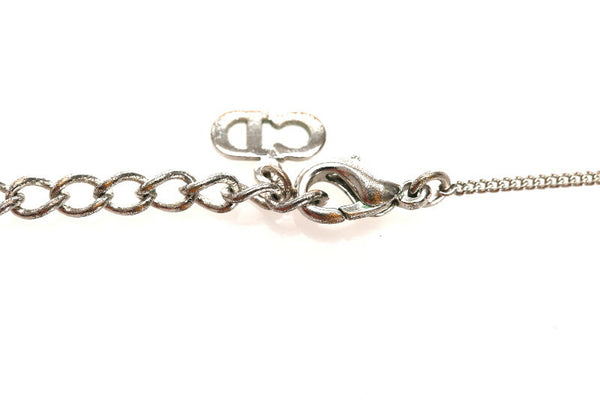 クリスチャンディオール シルバー メタル ハート ネックレス レディース Christian Dior 中古