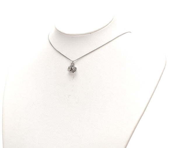 クリスチャンディオール シルバー メタル ハート ネックレス レディース Christian Dior 中古