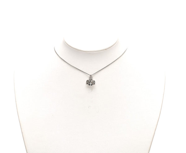 クリスチャンディオール シルバー メタル ハート ネックレス レディース Christian Dior 中古