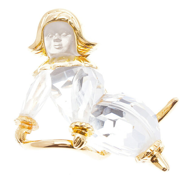 スワロフスキー ゴールド メタル ブローチ レディース SWAROVSKI 中古