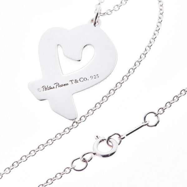 ティファニー レッド SV925 シルバー エナメル ラビングハート ネックレス レディース TIFFANY&Co. 中古