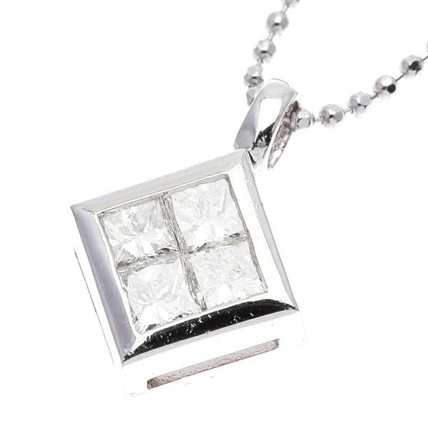 Pt900 プラチナ Pt850 プラチナ ダイヤ0.5ct ネックレス レディース 中古