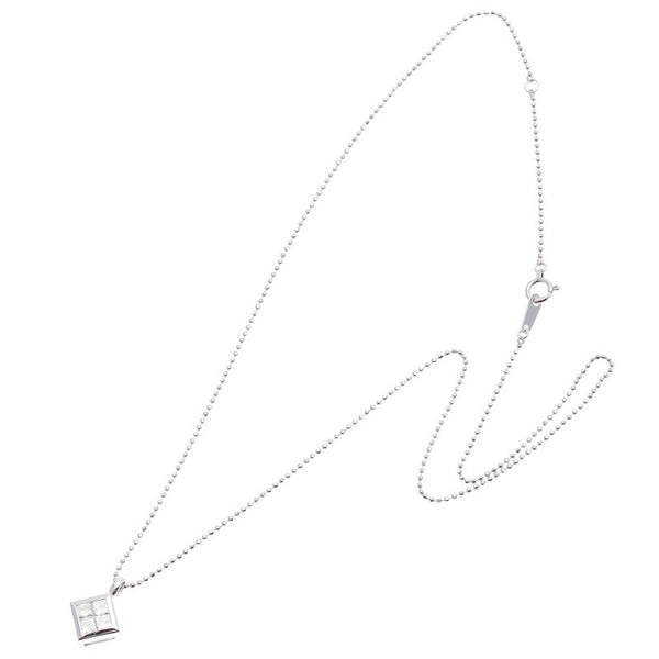 Pt900 プラチナ Pt850 プラチナ ダイヤ0.5ct ネックレス レディース 中古