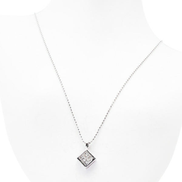 Pt900 プラチナ Pt850 プラチナ ダイヤ0.5ct ネックレス レディース 中古