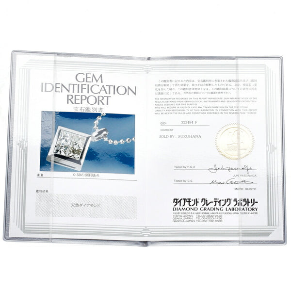 Pt900 プラチナ Pt850 プラチナ ダイヤ0.5ct ネックレス レディース 中古