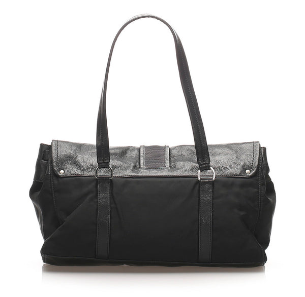 プラダ ブラック ナイロン レザー トートバッグ レディース PRADA 中古