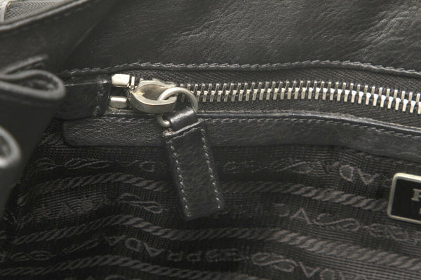 プラダ ブラック ナイロン レザー トートバッグ レディース PRADA 中古