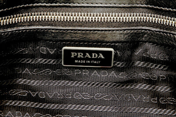 プラダ ブラック ナイロン レザー トートバッグ レディース PRADA 中古