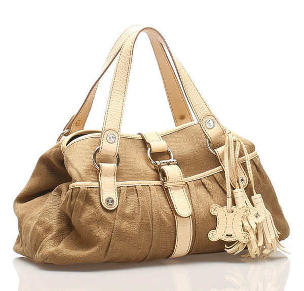 セリーヌ SAS0/16 ブラウン  キャンバス トートバッグ レディース CELINE 中古