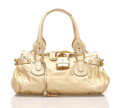 クロエ パディントン ゴールド レザー ハンドバッグ レディース Chloe 中古