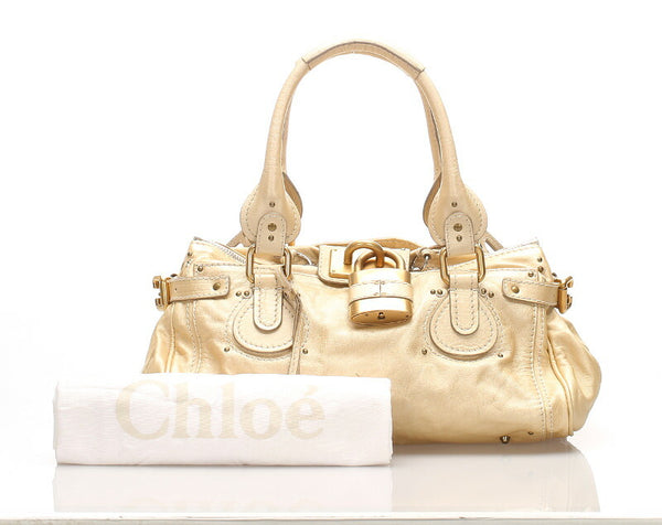 クロエ パディントン ゴールド レザー ハンドバッグ レディース Chloe 中古