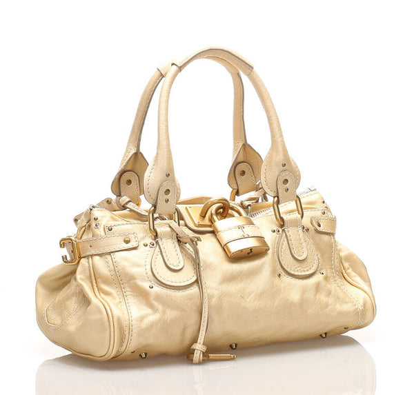 クロエ パディントン ゴールド レザー ハンドバッグ レディース Chloe 中古
