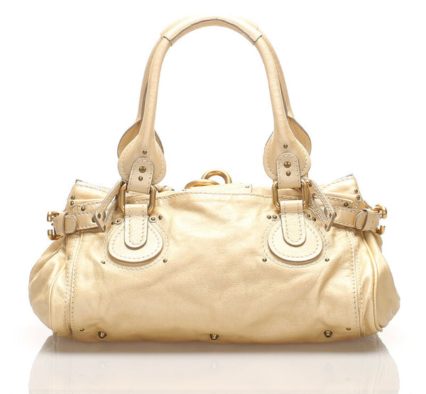 クロエ パディントン ゴールド レザー ハンドバッグ レディース Chloe 中古