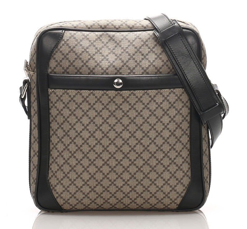 グッチ ディアマンテ 268159 ブラウン PVC レザー 斜め掛け ショルダーバッグ レディース GUCCI 中古