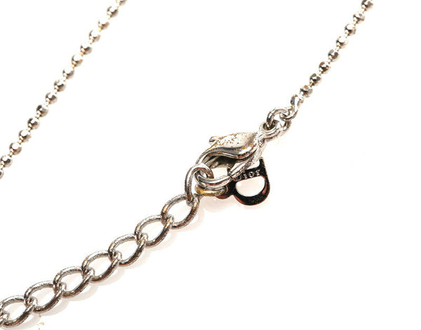 クリスチャンディオール スクエア　サーフ シルバー メタル ネックレス レディース Christian Dior 中古