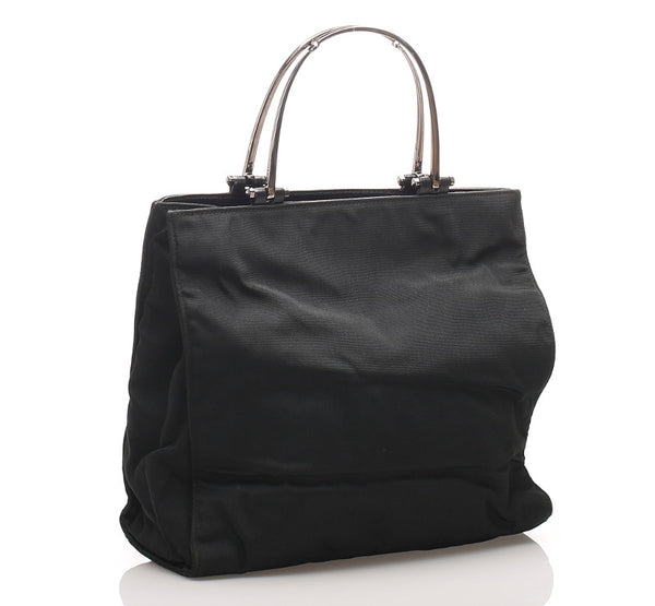 グッチ ホースビット 002・1025 ブラック  ナイロン ハンドバッグ レディース GUCCI 中古