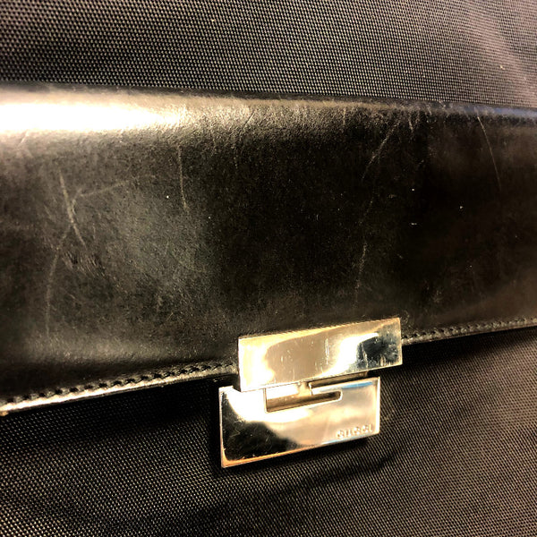 グッチ 002・2865 ブラック  ナイロン レザー ショルダーバッグ レディース GUCCI 中古
