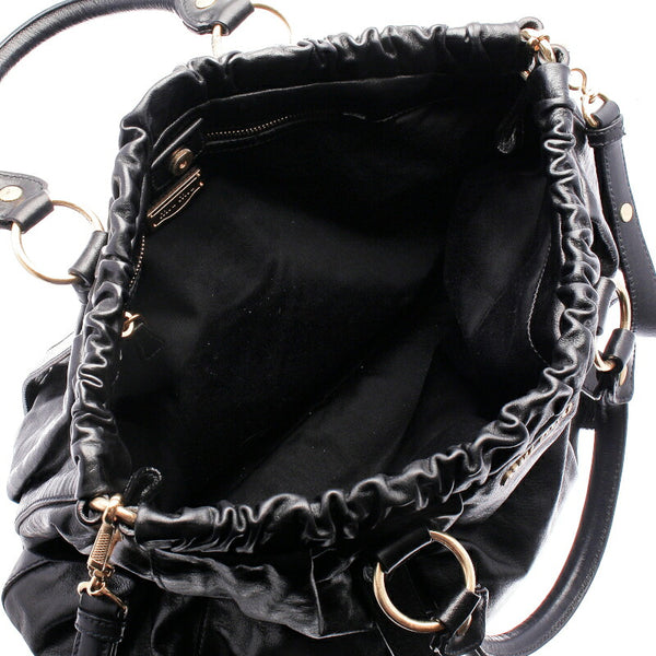 ミュウミュウ ブラック  レザー ショルダーバッグ レディース MIUMIU 中古
