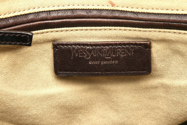 イヴ サンローラン イージー イエロー  キャンバス ボストンバッグ レディース YVES SAINT LAURENT 中古