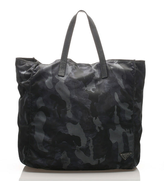プラダ ブラック  ナイロン レザー トートバッグ レディース PRADA 中古