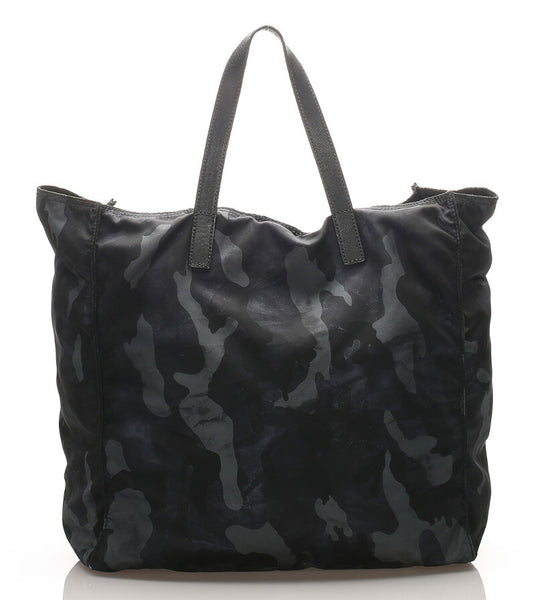 プラダ ブラック  ナイロン レザー トートバッグ レディース PRADA 中古