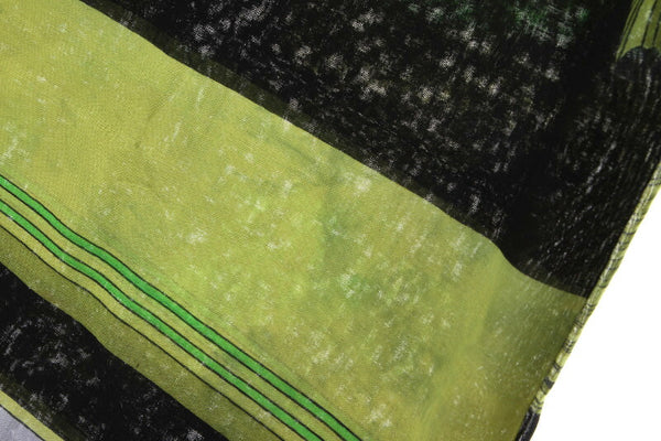 エルメス 魚柄 ブラック グリーン コットン ストール レディース HERMES 中古