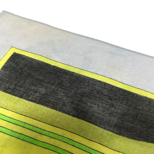 エルメス 魚柄 ブラック グリーン コットン ストール レディース HERMES 中古