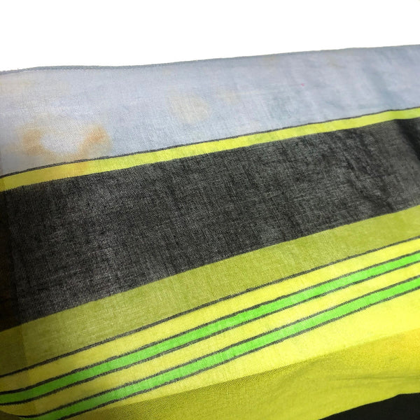 エルメス 魚柄 ブラック グリーン コットン ストール レディース HERMES 中古