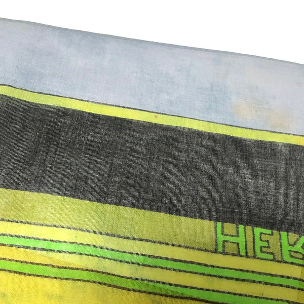 エルメス 魚柄 ブラック グリーン コットン ストール レディース HERMES 中古