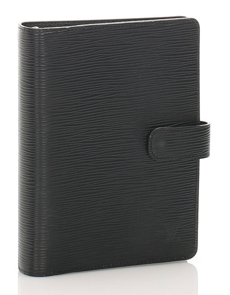 ルイ ヴィトン エピ アジェンダMM R20042 ブラック ノワール レザー 手帳カバー レディース LOUIS VUITTON 中古
